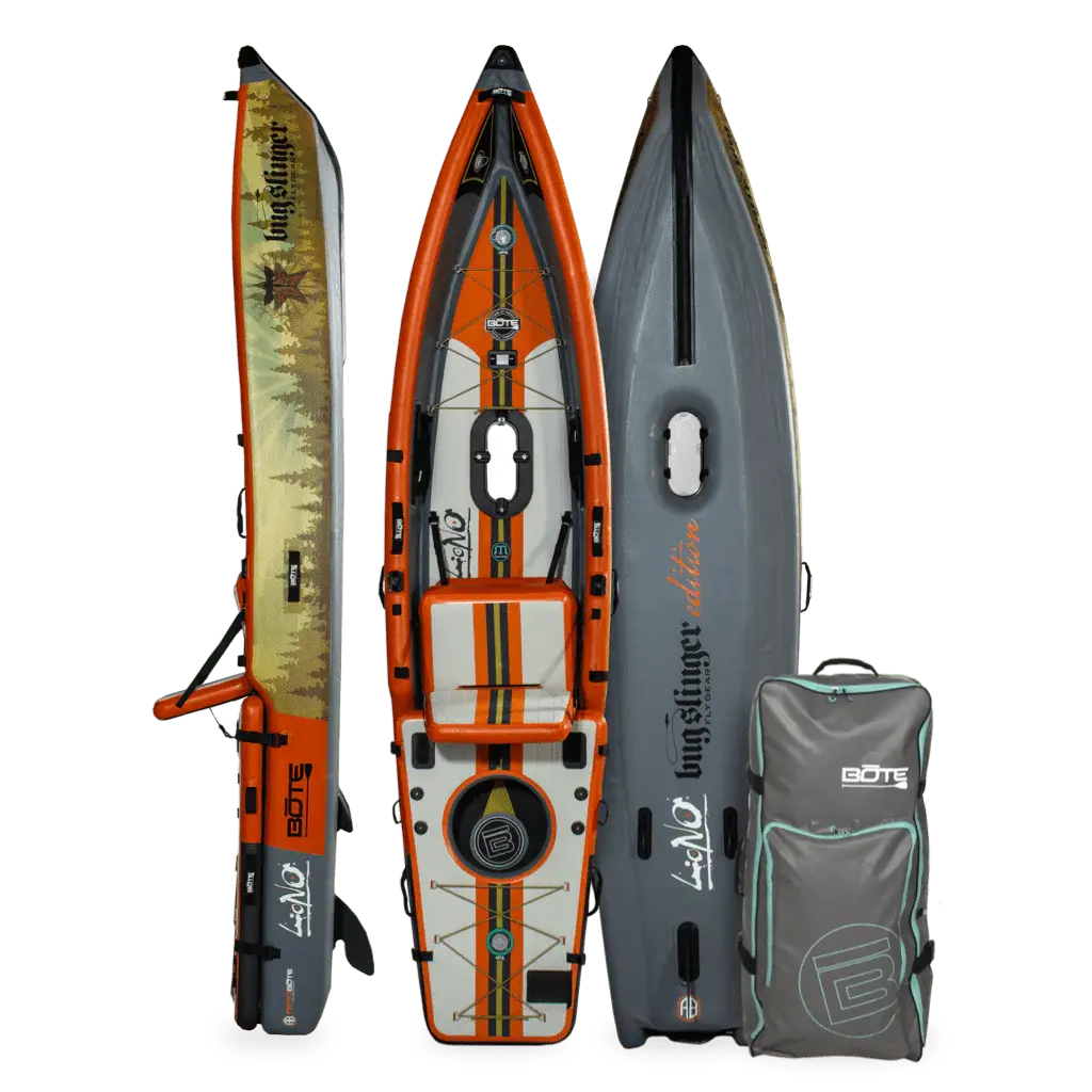LONO Aero 12′6″ Bug Slinger™ Backwater Inflatable Kayak Bote